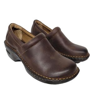 Boc Born Distressed Brown Leather Slip On Mule Clogs Size 8